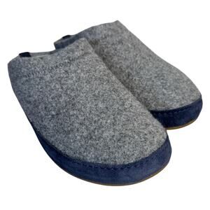 OluKai Hāmani Hulu Men's Wool Mule Slippers - Dark Shadow - Size 9